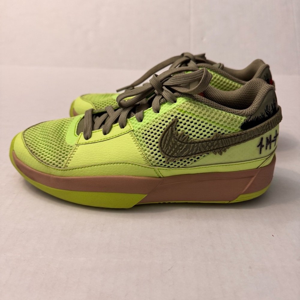 Nike Ja 1 NRG Halloween Zombie Ja Morant Signature Shoe Lime Green Brown Size 6Y